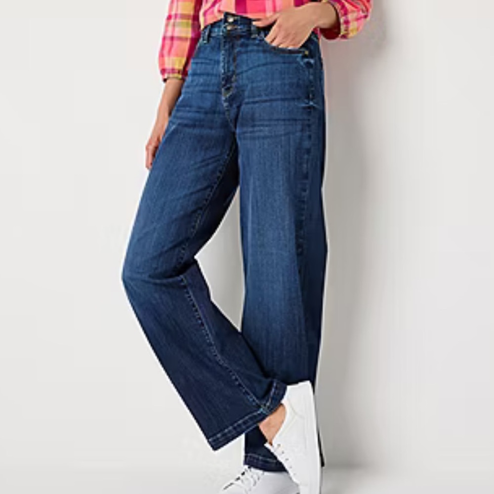 St. John's Bay Dark Wash Wide Leg Jeans - Picture 3 of 11